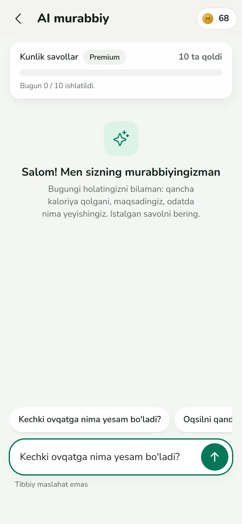Savol yozildi: Kechki ovqatga nima yesam bo‘ladi?